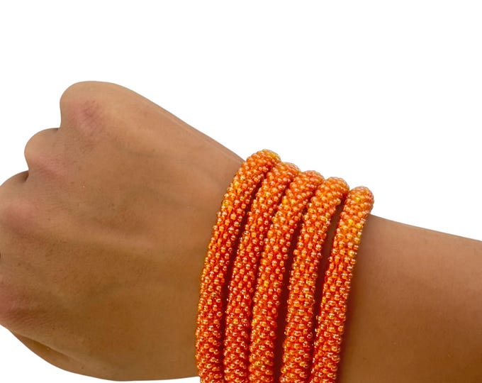 SUNFIRE | Handmade Glass Seed Bead Nepal Bracelet| 1 Bracelet | Colorfulque Creations | Nepal Seed Bead Bracelets