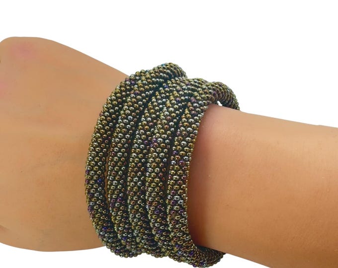 MOLTEN GLOW | Handmade Glass Seed Bead Nepal Bracelet| 1 Bracelet | Colorfulque Creations | Nepal Seed Bead Bracelets