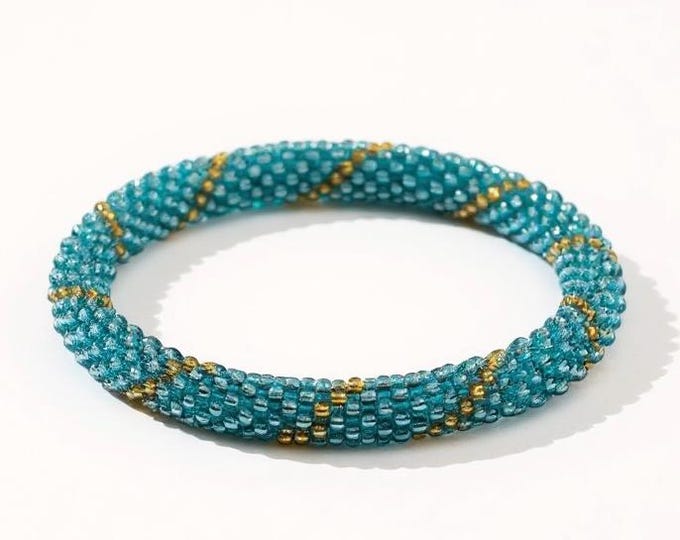 AZURE DRIFT | Handmade Glass Seed Bead Nepal Bracelet| 1 Bracelet | Colorfulque Creations | Nepal Seed Bead Bracelets