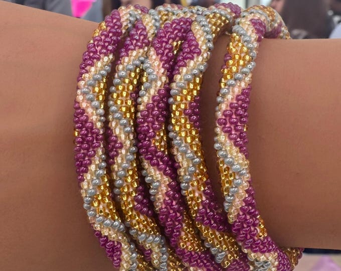 Seed Bead Bracelet |  Handmade Nepal Crochet | Glass Beaded Jewelry – IMPERIAL GRACE