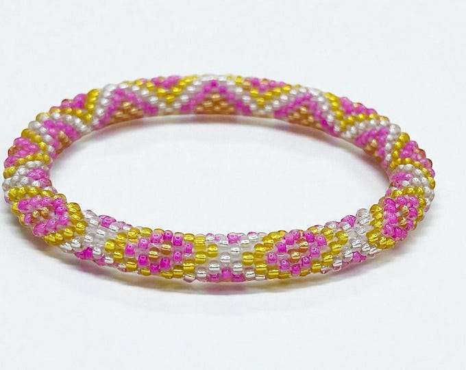 BLOSSOM OF LOVE | Handmade Glass Seed Bead Nepal Bracelet| 1 Bracelet | Colorfulque Creations | Nepal Seed Bead Bracelets