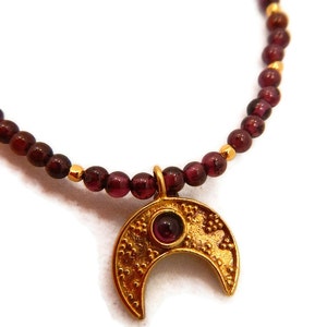 As seen on The Vampire Diaries Garnet Moon Necklace Original Design image 3