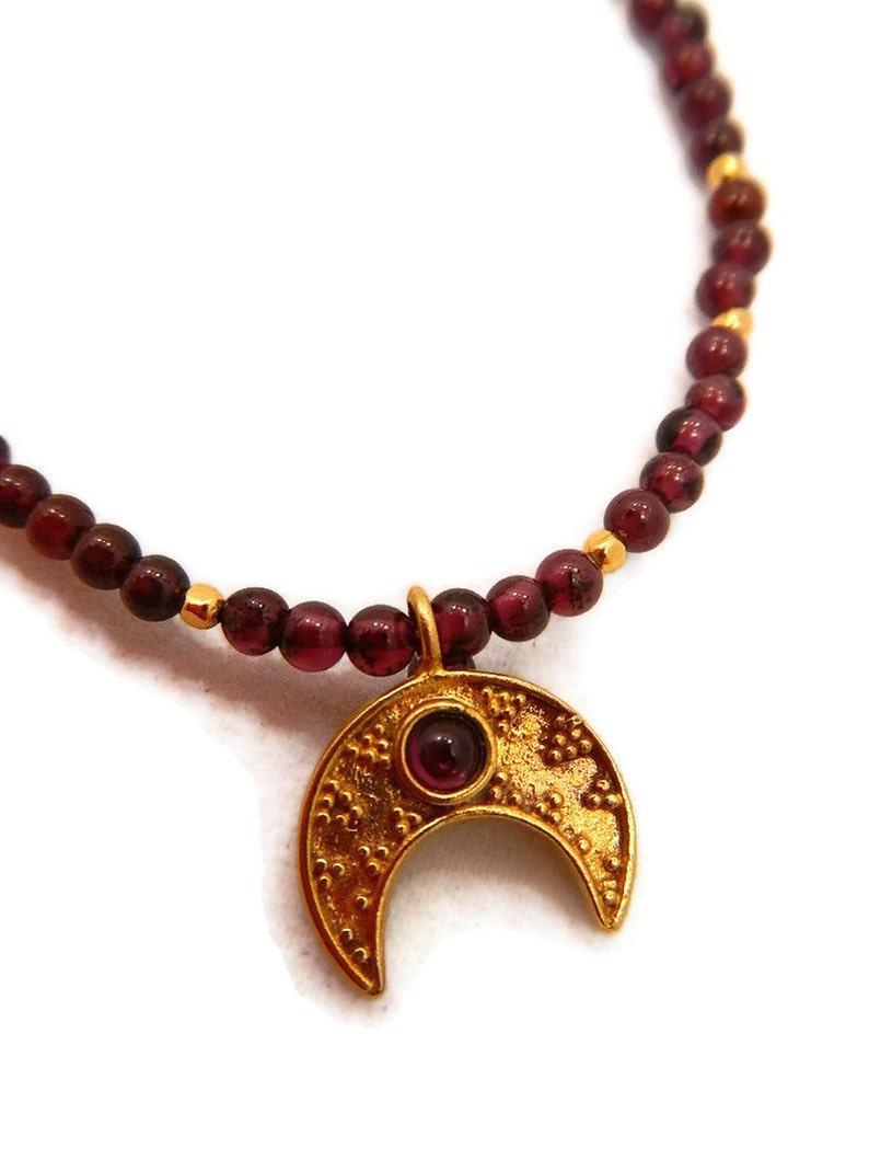 As seen on The Vampire Diaries Garnet Moon Necklace Original Design image 3