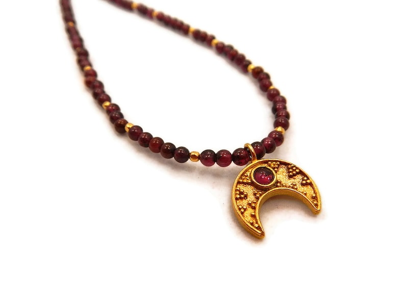 As seen on The Vampire Diaries Garnet Moon Necklace Original Design image 4