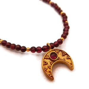 As seen on The Vampire Diaries Garnet Moon Necklace Original Design image 2