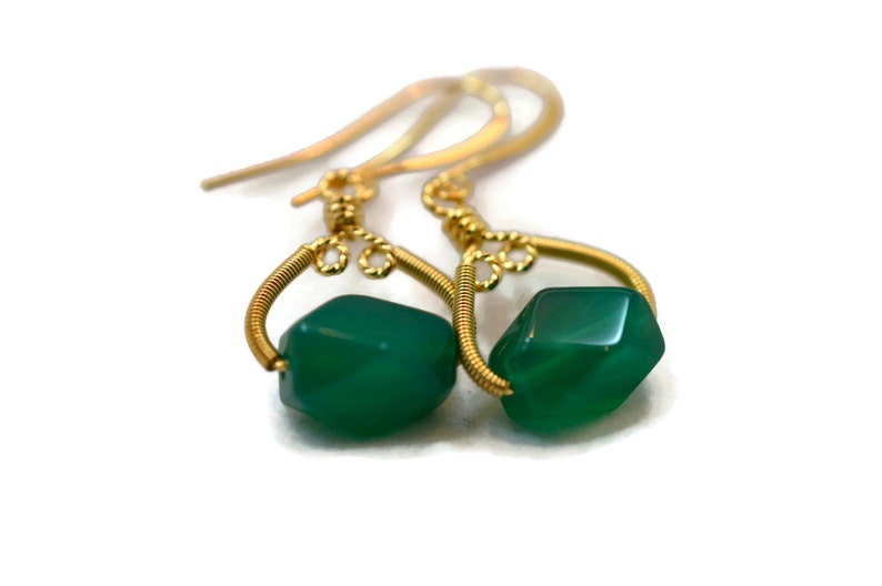 As seen on BONES Green Agate Earrings image 2