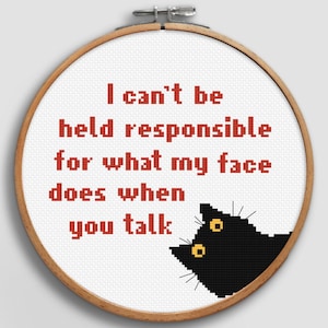 Sarcastic Cross Stitch Pattern: Funny Cat Humor (Digital download)