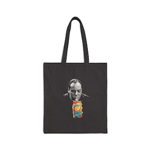 Quirky Cotton Canvas Tote Bag with Vintage Juice Box Design, Eco-Friendly Shopping Bag, Funny Gift, Movie Lover Tote, Everyday Canvas