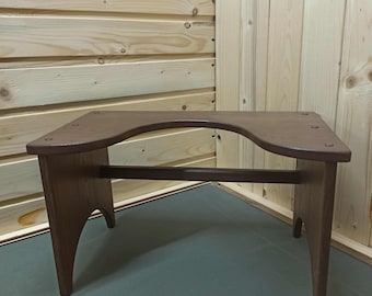 Oak Toilet Stool – Rustic Bathroom Squatting Potty