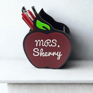 Apple Pencil Pen Holder,Customizable Name Pen Holder,Personalized Teacher Appreciation Gift,Office Supplies,Student Stationery,Desk Storage