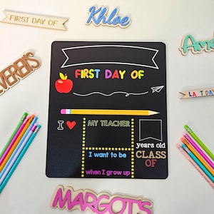 Liquid Chalk Dry Erase School Board, First and Last Day of School Sign, Reusable First Day of School Sign, Classic Pastel School Sign Set