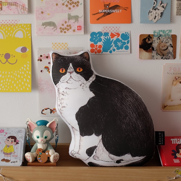 Panko the Cat Small Illustrated Cushion