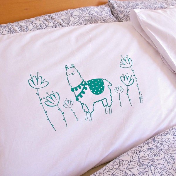 Alpaca Garden Screen printed Pillow Case