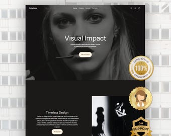 Tema oscuro de Shopify para tiendas de moda y belleza de lujo, perfumes, joyas y cosméticos, y diseño elegante de sitios web de comercio electrónico.