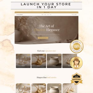 Minimal Beige Shopify Theme, Luxury Fashion Boutique Template, Elegant Clothing Store Website Design, Clean Modern E-commerce Layout