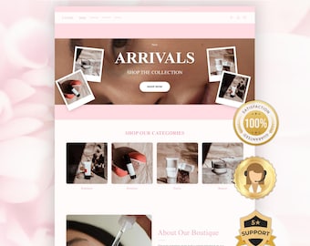 Feminine Shopify Beauty Theme | Skincare & Cosmetics Website Template | Mobile-Optimized 1-Day Launch