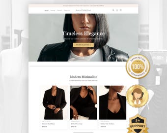 Beauty Shopify Theme | Feminine Boutique Template | Skincare & Fashion Store Design | Minimalist Chic Website