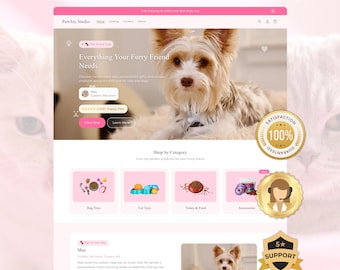 Cute Pet Shopify Theme for Dog & Cat Stores | Custom Pet Products, Toys and Accessories | Playful, Customizable