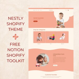 Tema Shopify per Adorabile Bambino, Modello Moderno per Negozio di Neonati, Boutique per Neonati e Bambini, Caricamento Rapido, Sezioni Trascina e Rilascia, Personalizzazione Facile