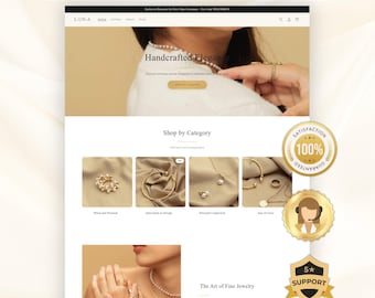 Plantilla web de joyería para Shopify / Tema moderno y minimalista para boutiques / Lanzamiento de tienda en 1 día / Diseño de comercio electrónico elegante y optimizado para SEO