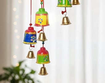 Carillon éolien fait main | Décoration bohème indienne | Diwali suspendu