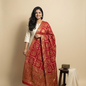 banarasi silk dress design Red Color Banarasi Silk Pethani Dress Looknbook Art