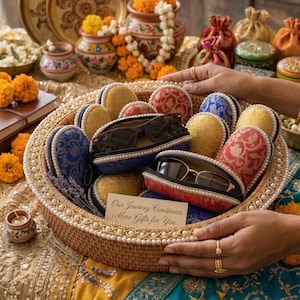 200 Pcs Luxury Banarasi Brocade Sunglasses Case - Handmade Silk Eyewear Pouch