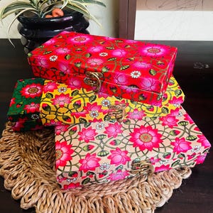 Handmade Pichwai Print Return Gift Boxes, Shagun Boxes, Sweet Boxes, Indian Gift Boxes