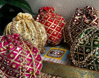 Bolsa de seda con efecto espejo - Recuerdo de fiesta indio - Lote de 100