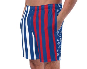 Recycled Swim Trunks - “Star-Spangled Swagger”