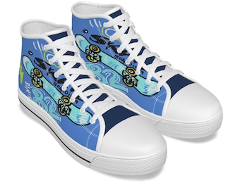 Kid's Hightop Canvas Shoes - "Skate Boarding"