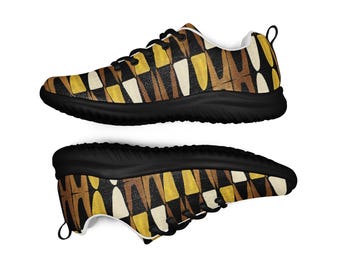 Black and Gold Geometric Traveler - Men’s athletic shoes