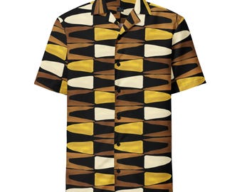 Black and Gold Geometric - Unisex button shirt