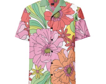 Bold Spring Floral - Unisex button shirt