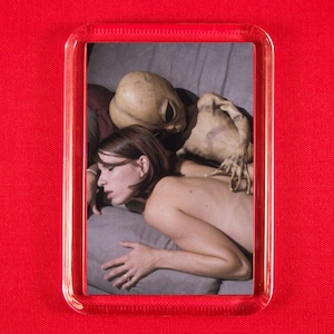 Fridge Magnets Creepy Alien Lovers Vintage Bizarre Creepy Eerie Retro Horror Weird Alien Human Couple Creeper Vintage Kitsch Odd