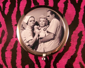 Compact Mirror The Twilight Zone Eye of the Beholder Unique Retro Creepy Eerie Pig People Rod Serling