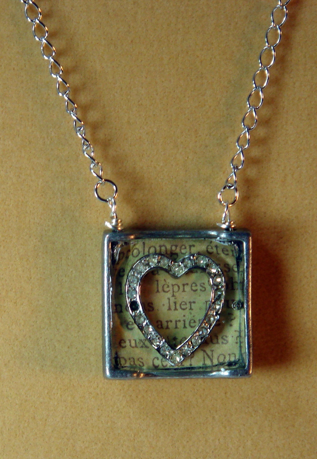 Pendant French Script The Heart Of France Etsy