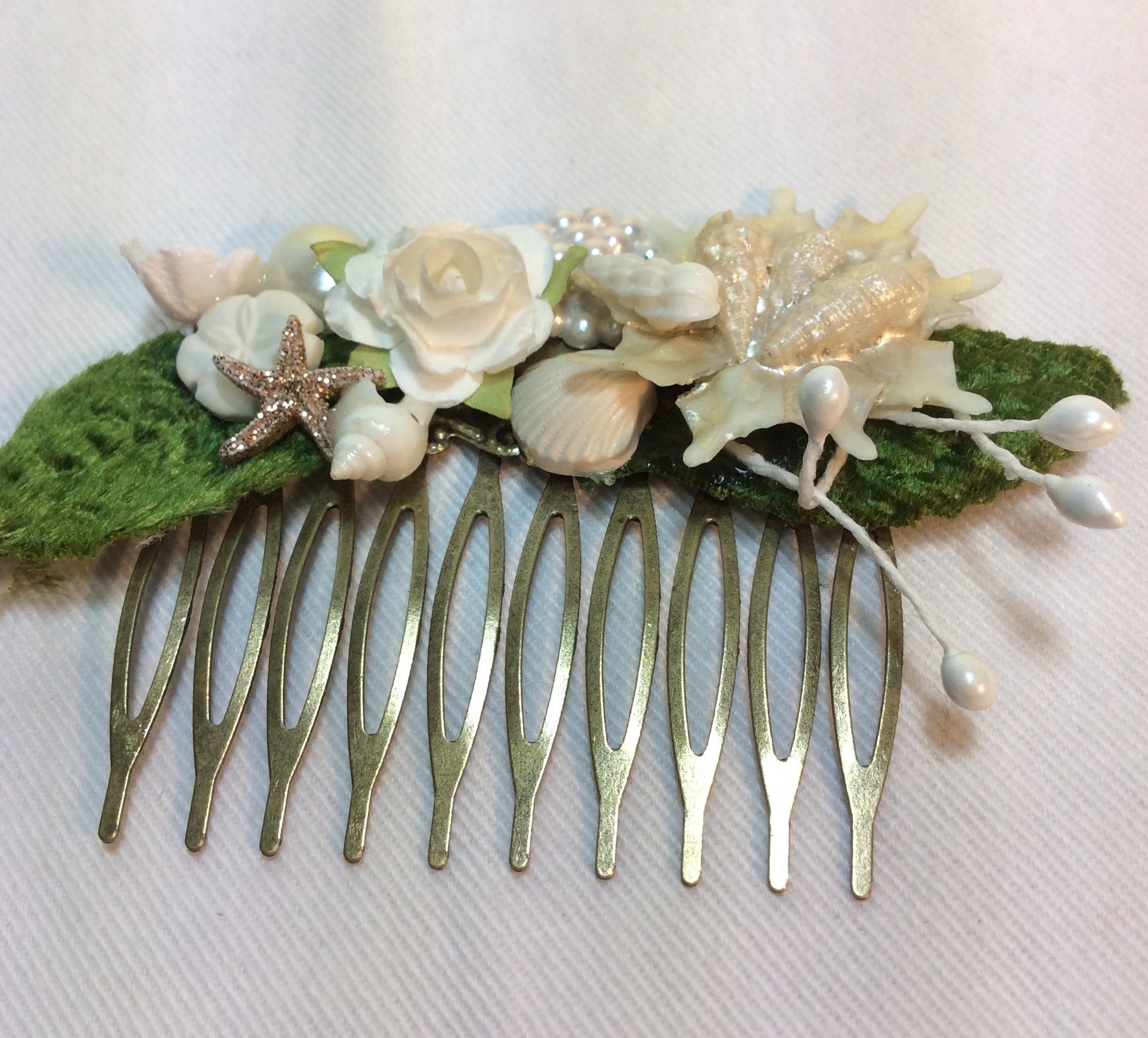 Beach Wedding Hair Accessory Shabby Chic Bridal Hair Comb Etsy