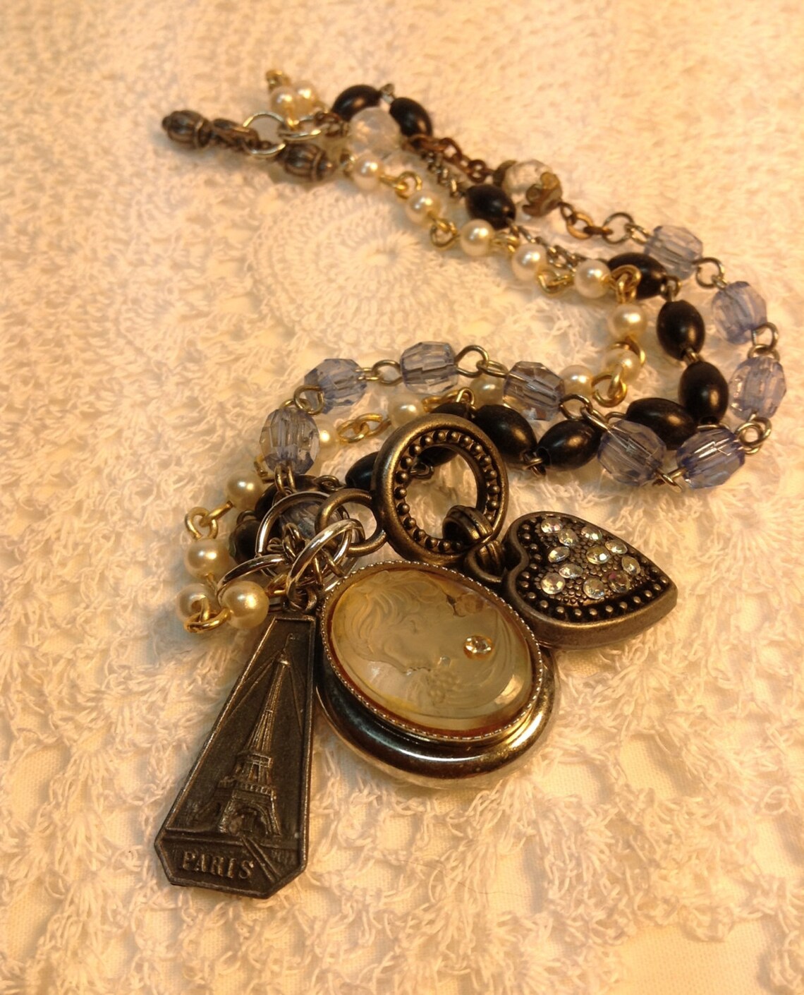 Vintage Inspired Paris French Charm Bracelet. French. Etsy