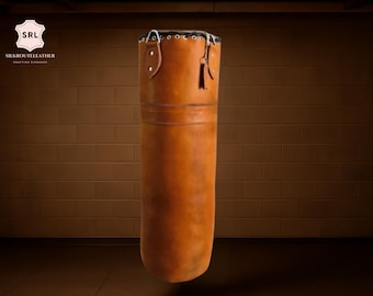 Handmade Leather Punching Bag - Vintage Style Boxing, MMA Training