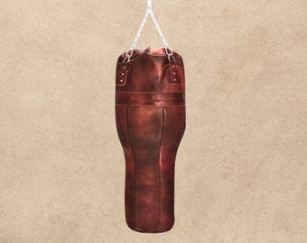 Uppercut Punching Bag Leather, Handmade Heavy Bag, Boxing MMA Training Bag, Muay Thai Gym Equipment, Gift for Him