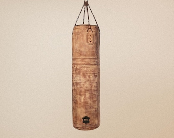 Cowhide Leather Punching Bag, Handmade Heavy Boxing Bag, MMA Training Sandbag, Unfilled Kickboxing Muay Thai Gym Gear