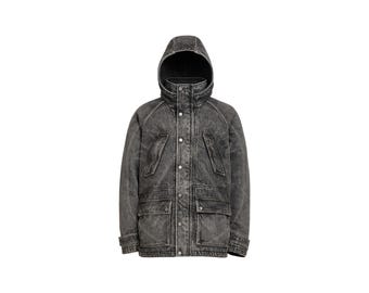 Urban Recon Acid-Wash Hooded Denim Jacket Outerwear