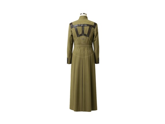 Olive Officer's Long Coat – Sci-fi Military Style Trench With