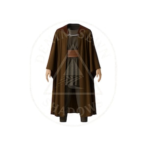 Jedi-Inspired Brown Robe Set | Outer Robe, Tunic, Belt