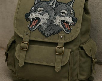 Fallout Vault-Tec canvas rugzak: Wasteland-cosplaytas met leren riemen