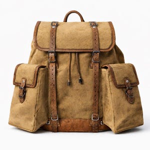 Sac à dos en toile effet vieilli inspiré de Fallout | Sac à dos utilitaire Wasteland | Pack de voyage post-apocalyptique