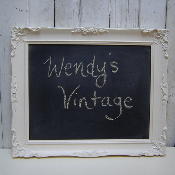 Ornate Romantic French Cottage Chic framed chalkboard - Message board - Wedding Sign