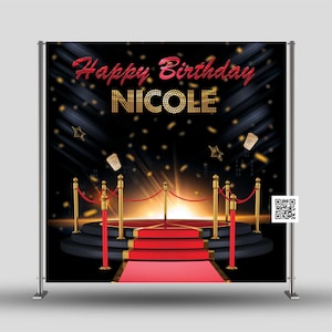 Hollywood Birthday Backdrop, Red Carpet Party Backdrop, Movie Star Backdrop, Red Carpet Banner, Hollywood Banner, VIP Photo Backdrop, Star