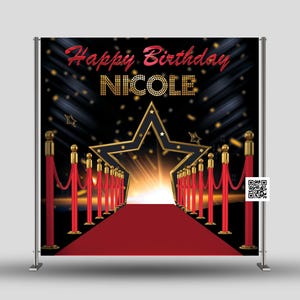 Sweet 16 Red Carpet Party Backdrop, Hollywood Backdrop, Movie Star Backdrop, Red Carpet Banner, Hollywood Banner, VIP Photo Backdrop, Star